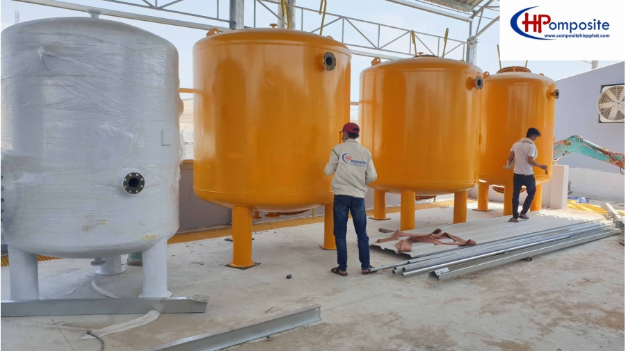 BỒN SẮT XỬ LÝ ÁP LỰC PHỦ ĐỎ