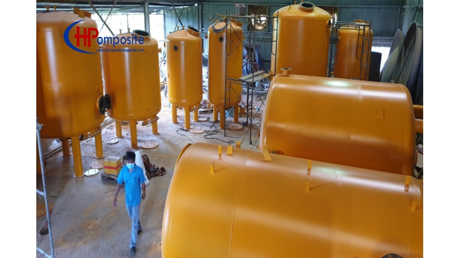BỒN SẮT XỬ LÝ ÁP LỰC PHỦ ĐỎ