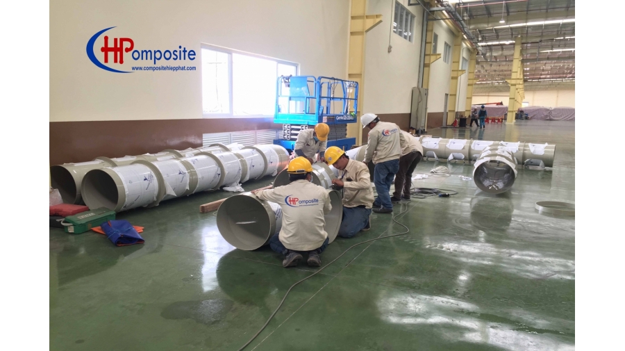 LẮP ỐNG PP KHÍ THẢI
