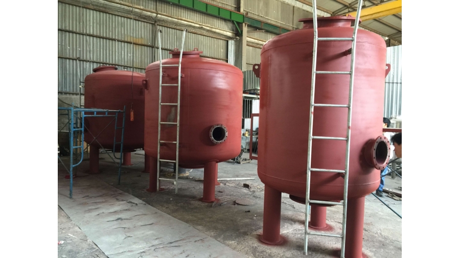 BỒN SẮT XỬ LÝ ÁP LỰC PHỦ ĐỎ