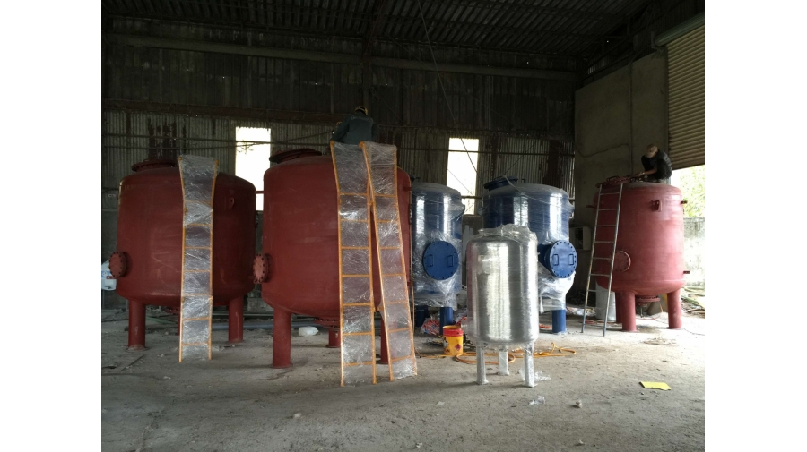 BỒN SẮT XỬ LÝ ÁP LỰC PHỦ ĐỎ